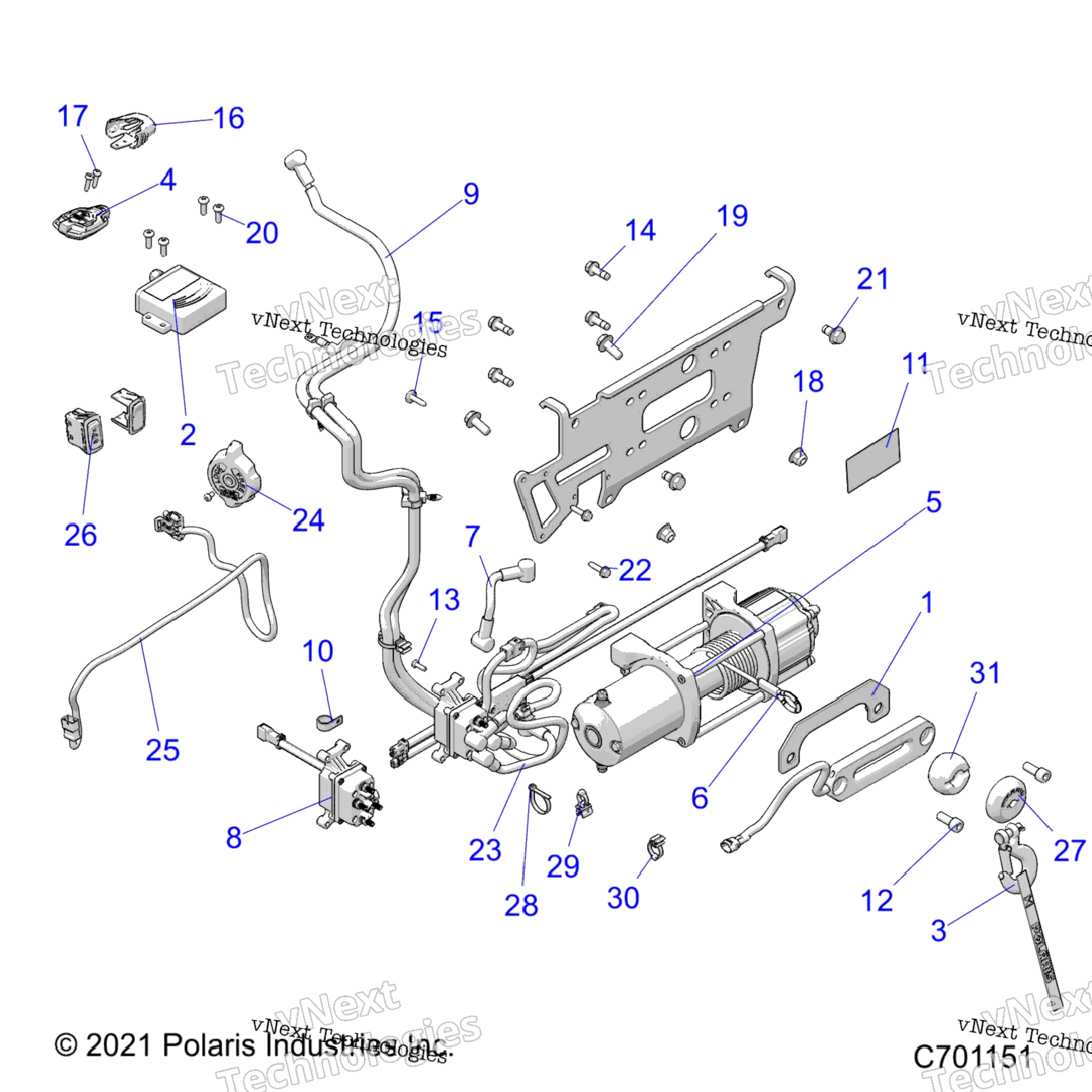 Body, Winch R22tas99ck