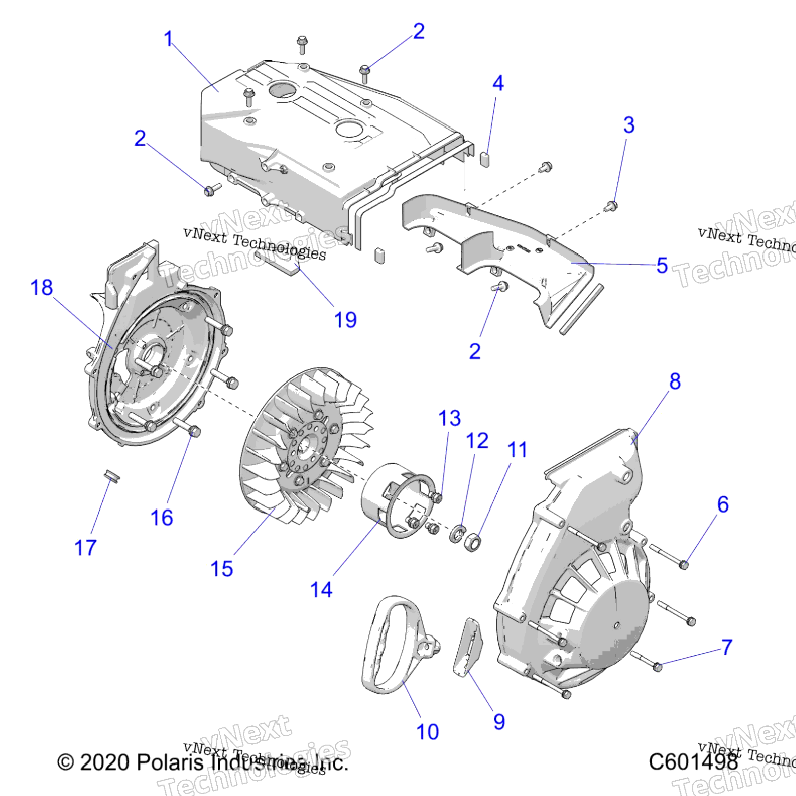 Engine, Blower Housing & Recoil Starter