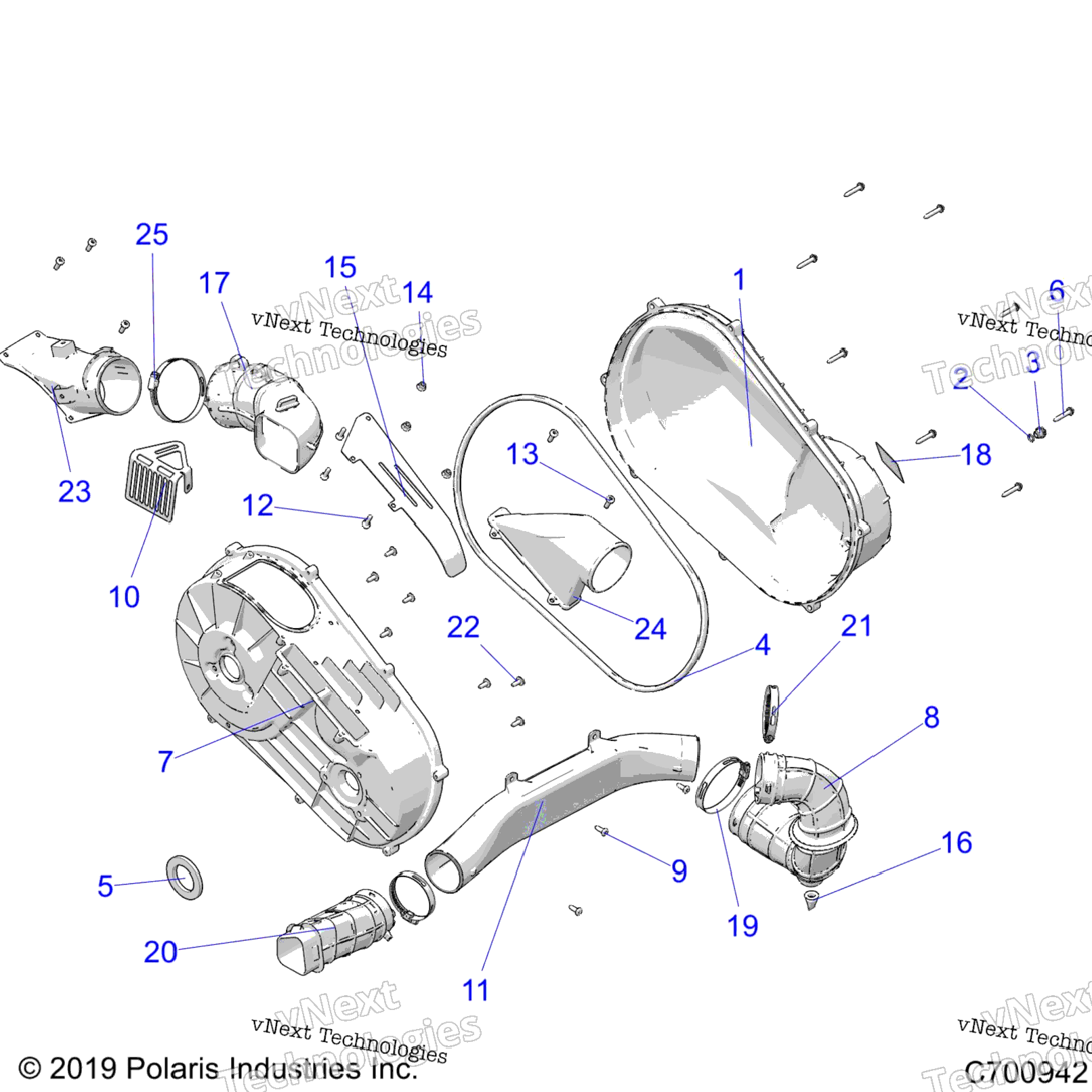 Drive Train, Clutch Cover & Ducting