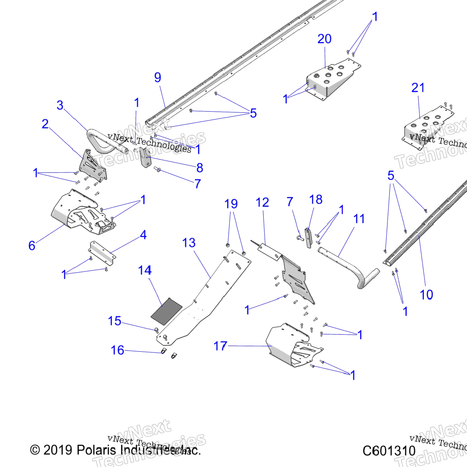 Chassis, Clutch Guard, Footrests, Tunnel Grips