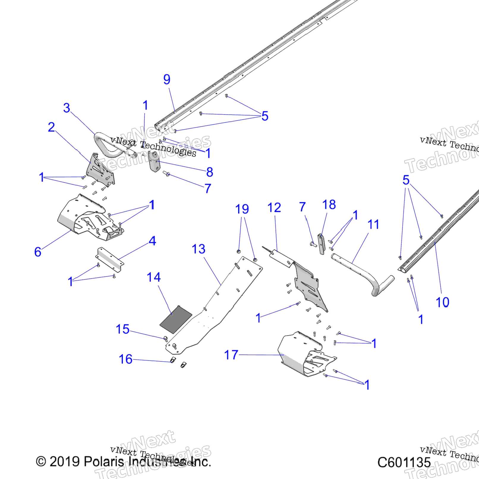 Chassis, Clutch Guard, Footrests, Tunnel Grips