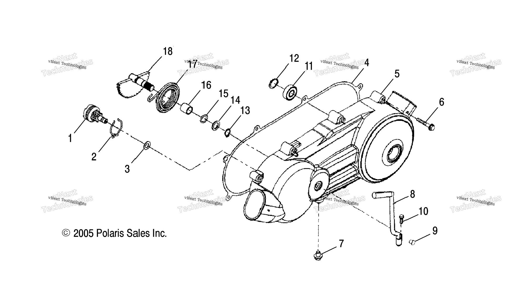 Engine, Crankcase Cover, Lh Ca4