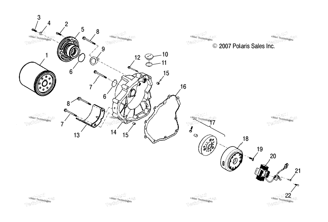 Engine, Crankcase Cover, Rh Ca4