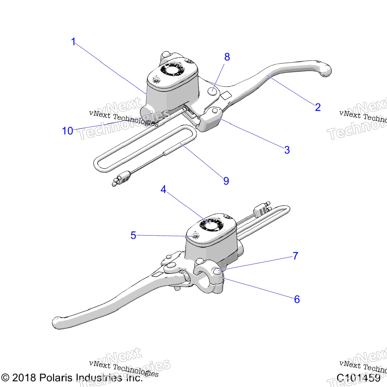 Brakes, Front Brake Lever & Master Cylinder