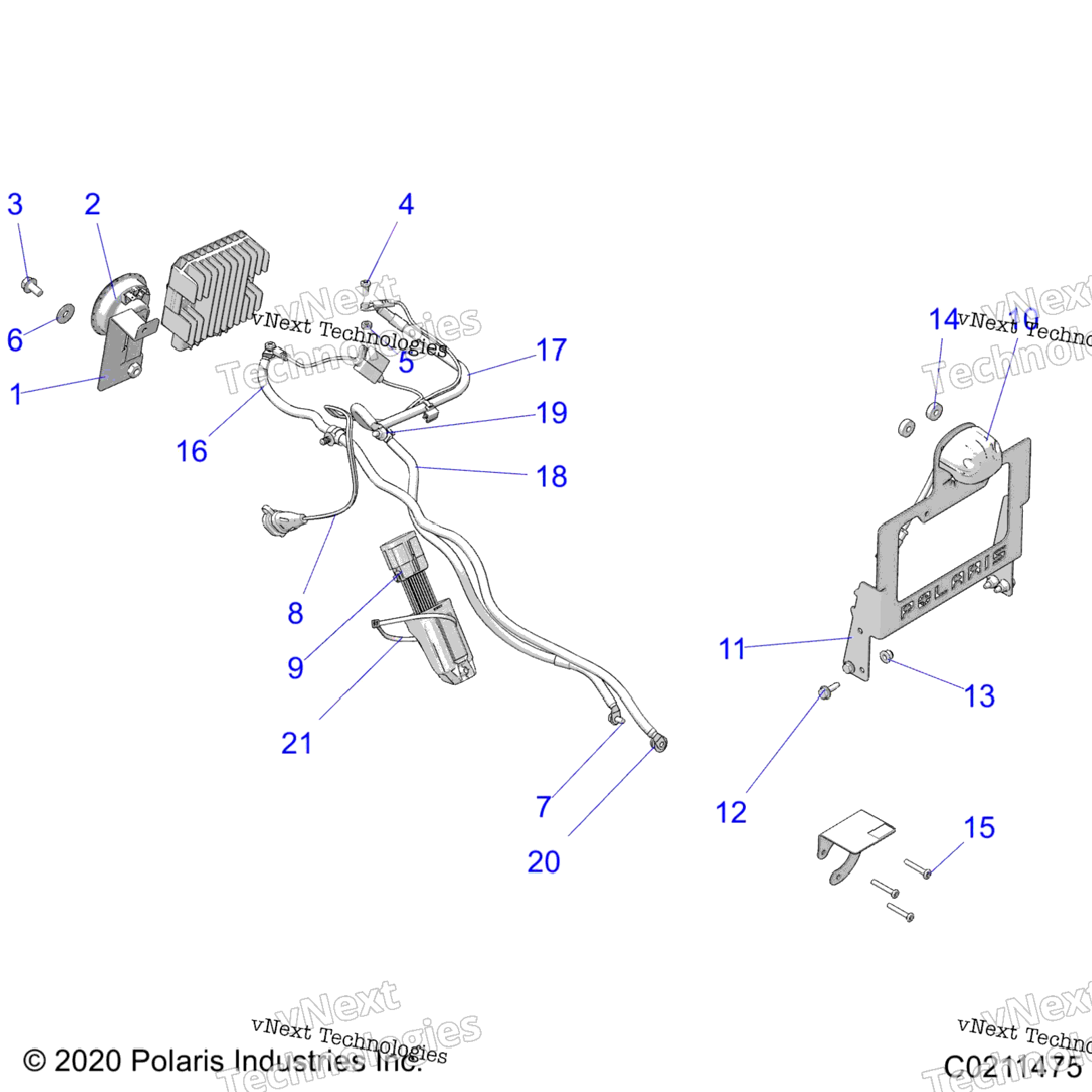 Electrical, Horn And License Plate Bracket