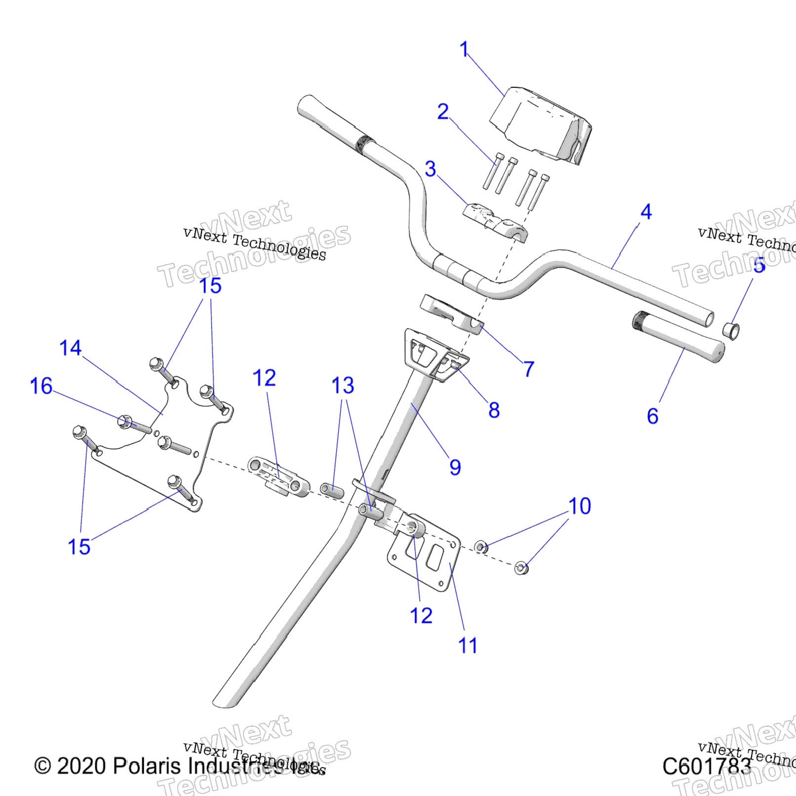 Steering, Hbar, Steering Post, Grips