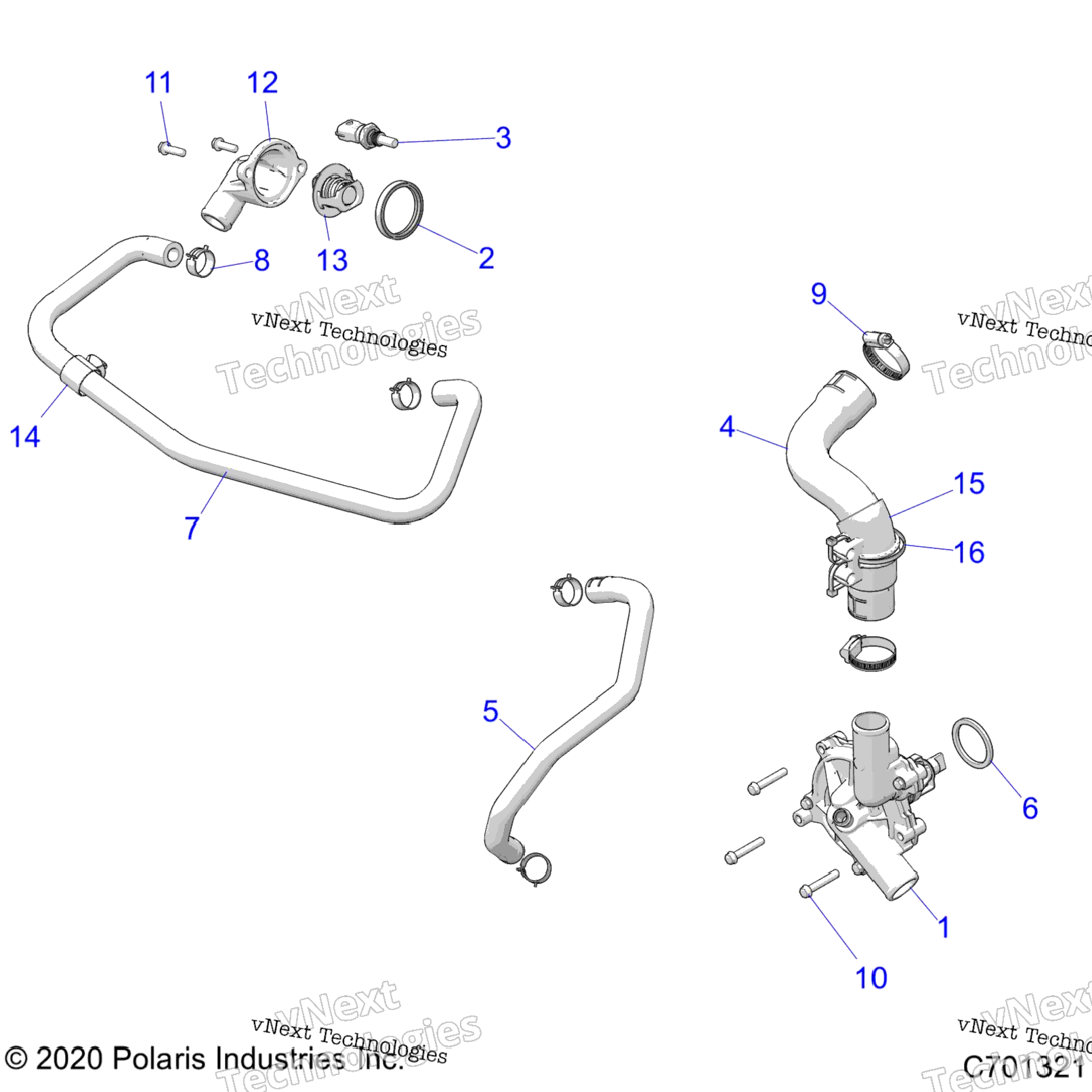 Engine, Waterpump And Bypass