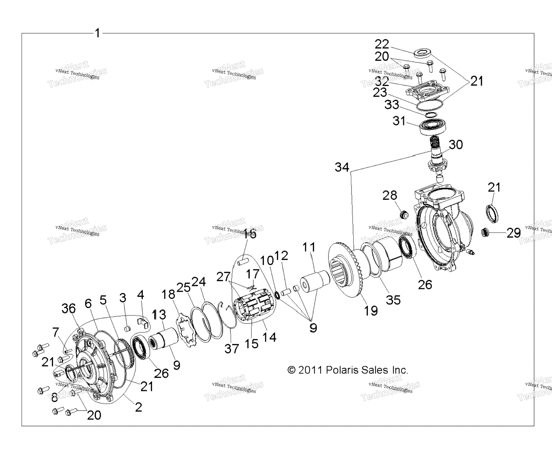 Drive Train, Front Gearcase Internals