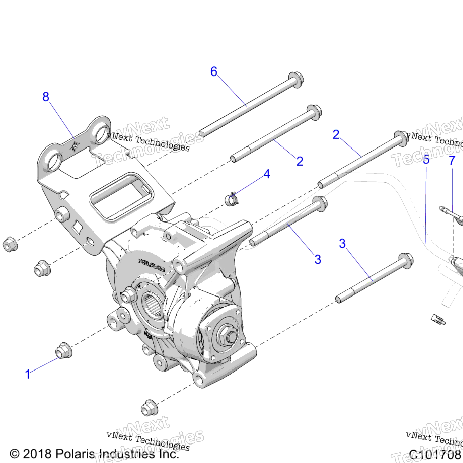 Drive Train, Gearcase Mounting, Rear A23sge95fnS95cnS95fn