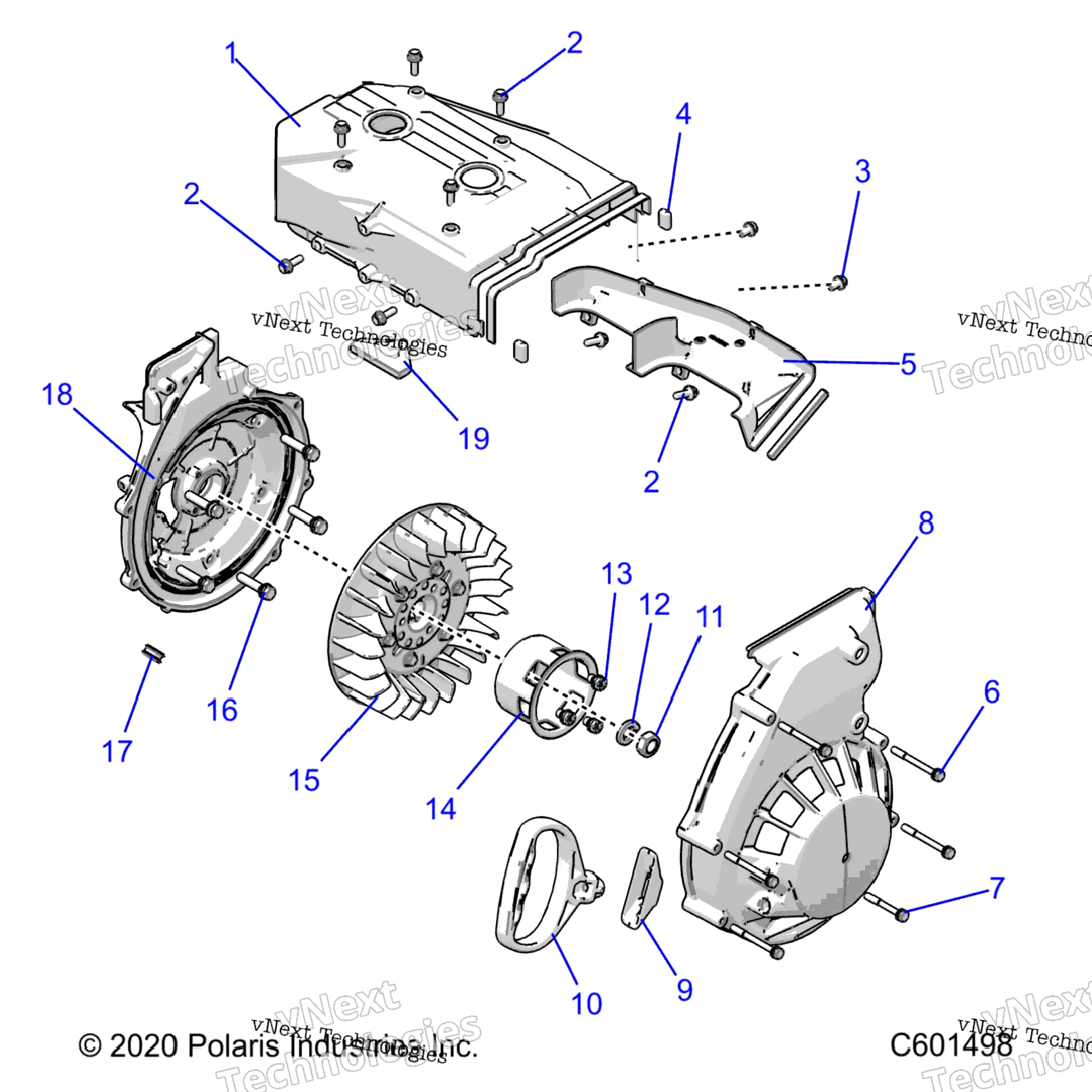 Engine, Blower Housing & Recoil Starter