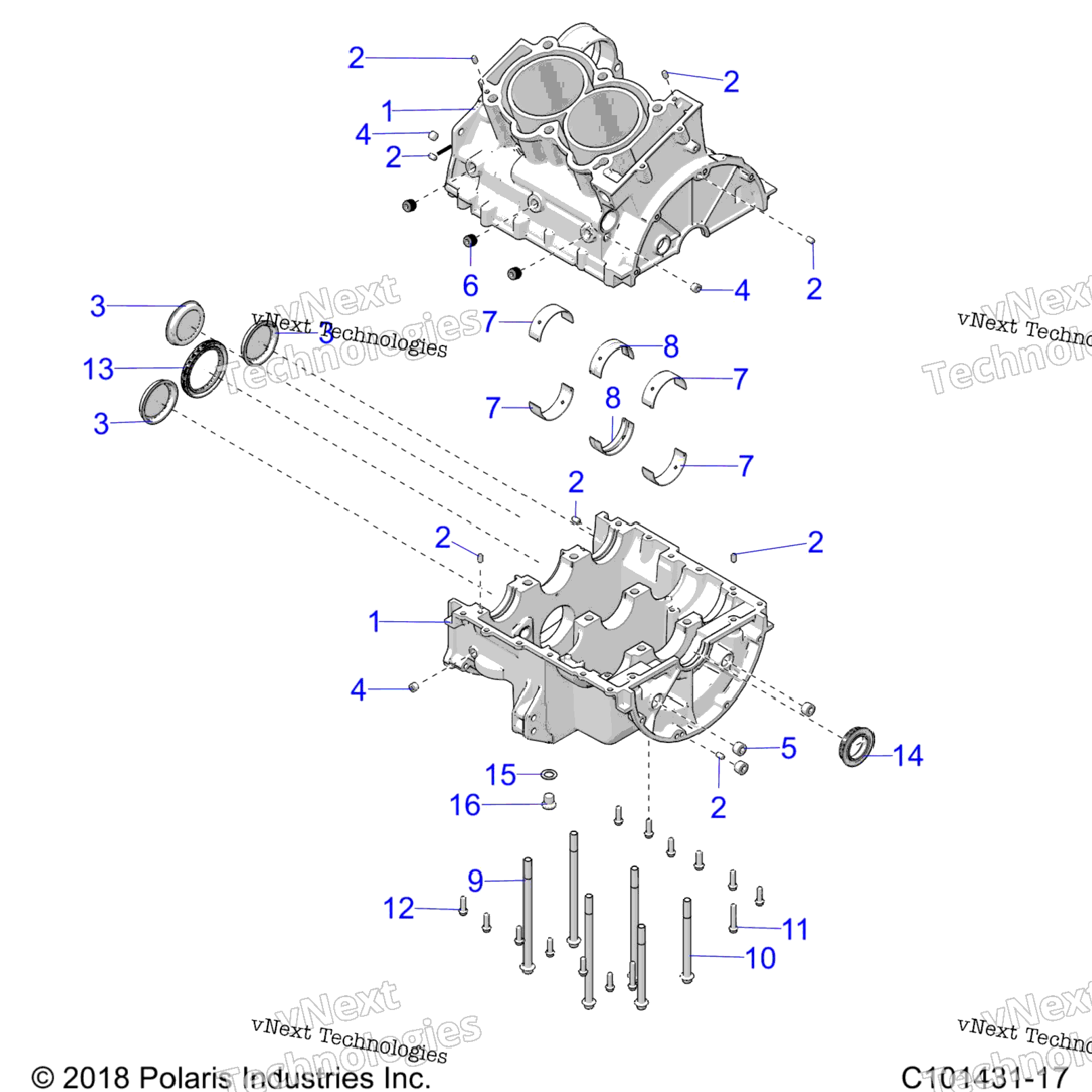 Engine, Crankcase A23sge95fnS95cnS95fn