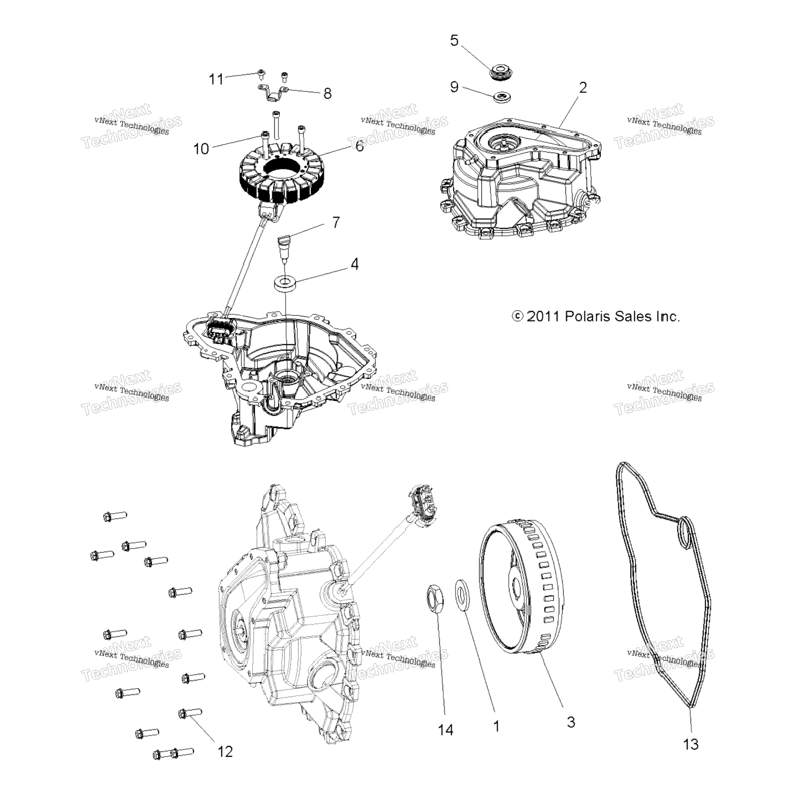 Engine, Stator Cover & Flywheel