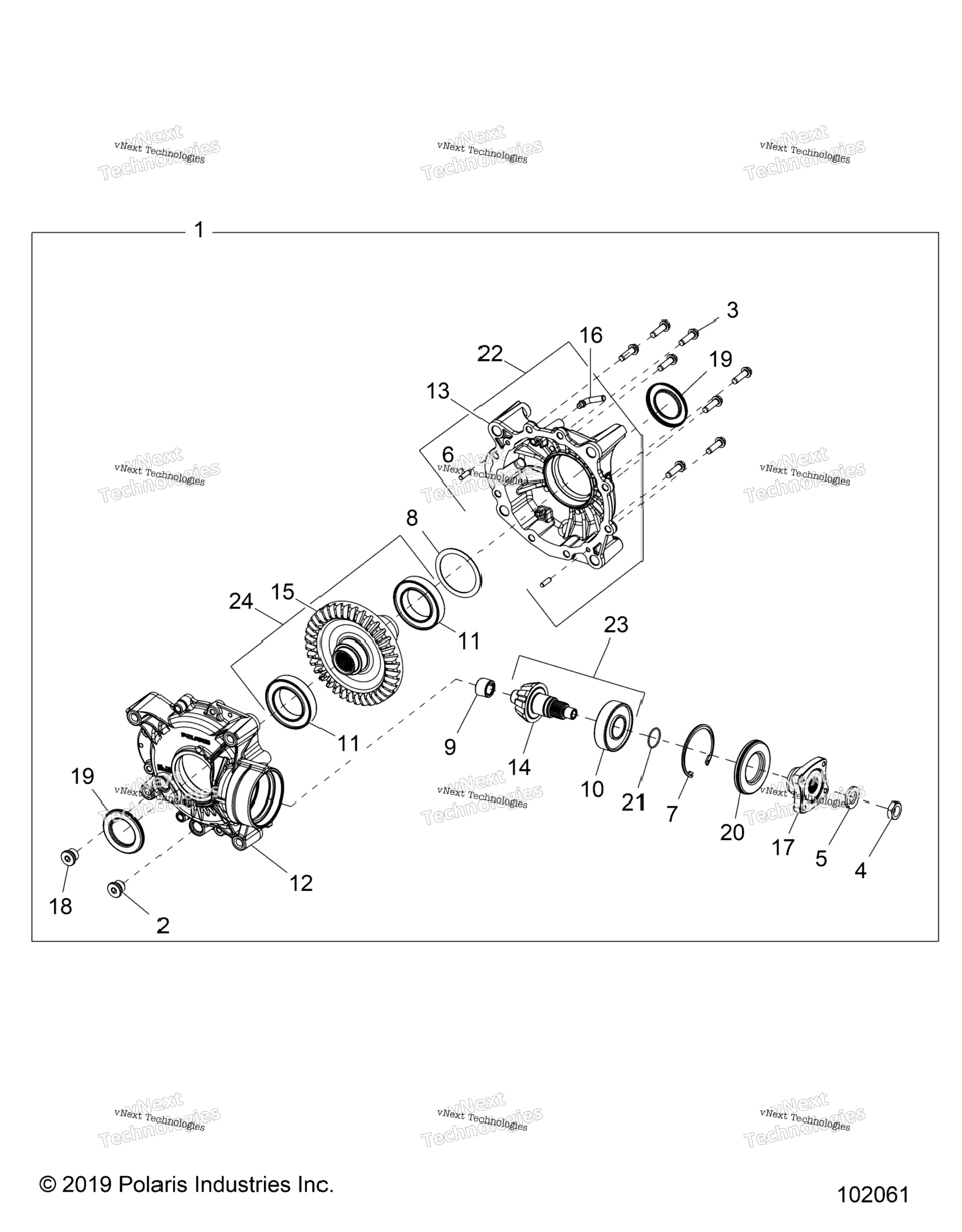 Drive Train, Rear Gearcase Internals A22sge95fnS95cnS95fn