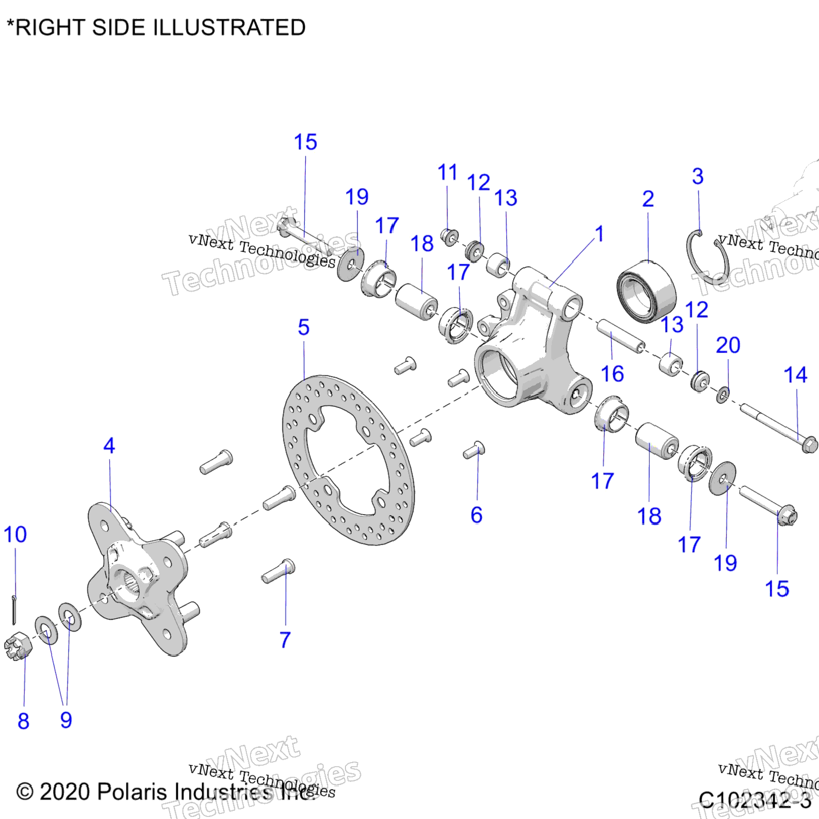 Suspension, Rear Hub, Carrier & Brake Disc