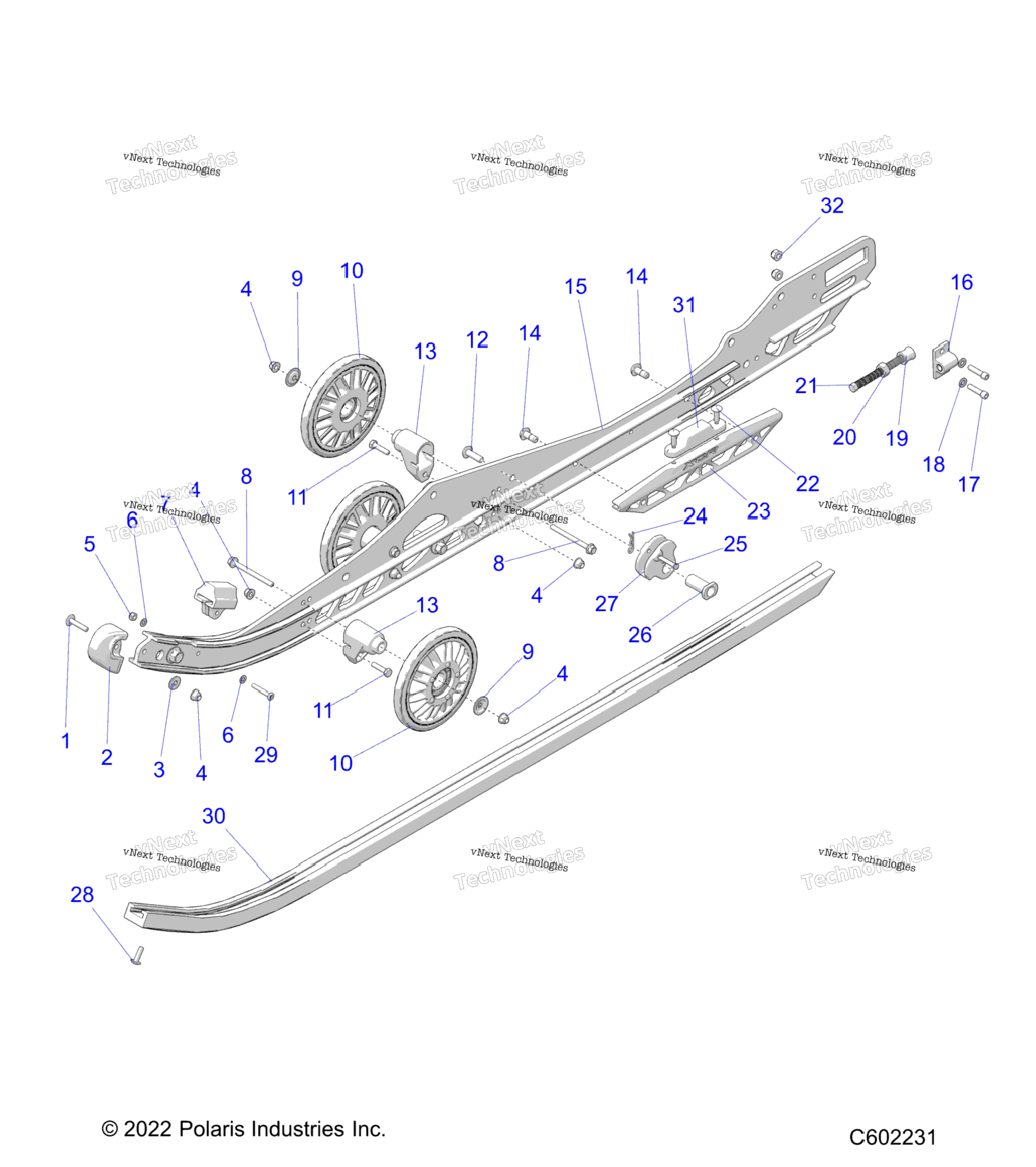 Suspension, Rail Beam LhRh