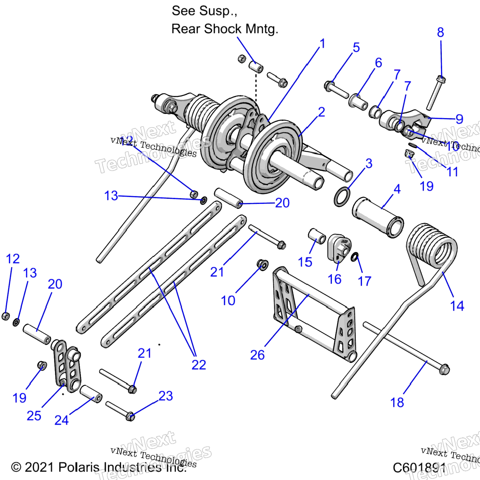 Suspension, Torque Arm, Rear