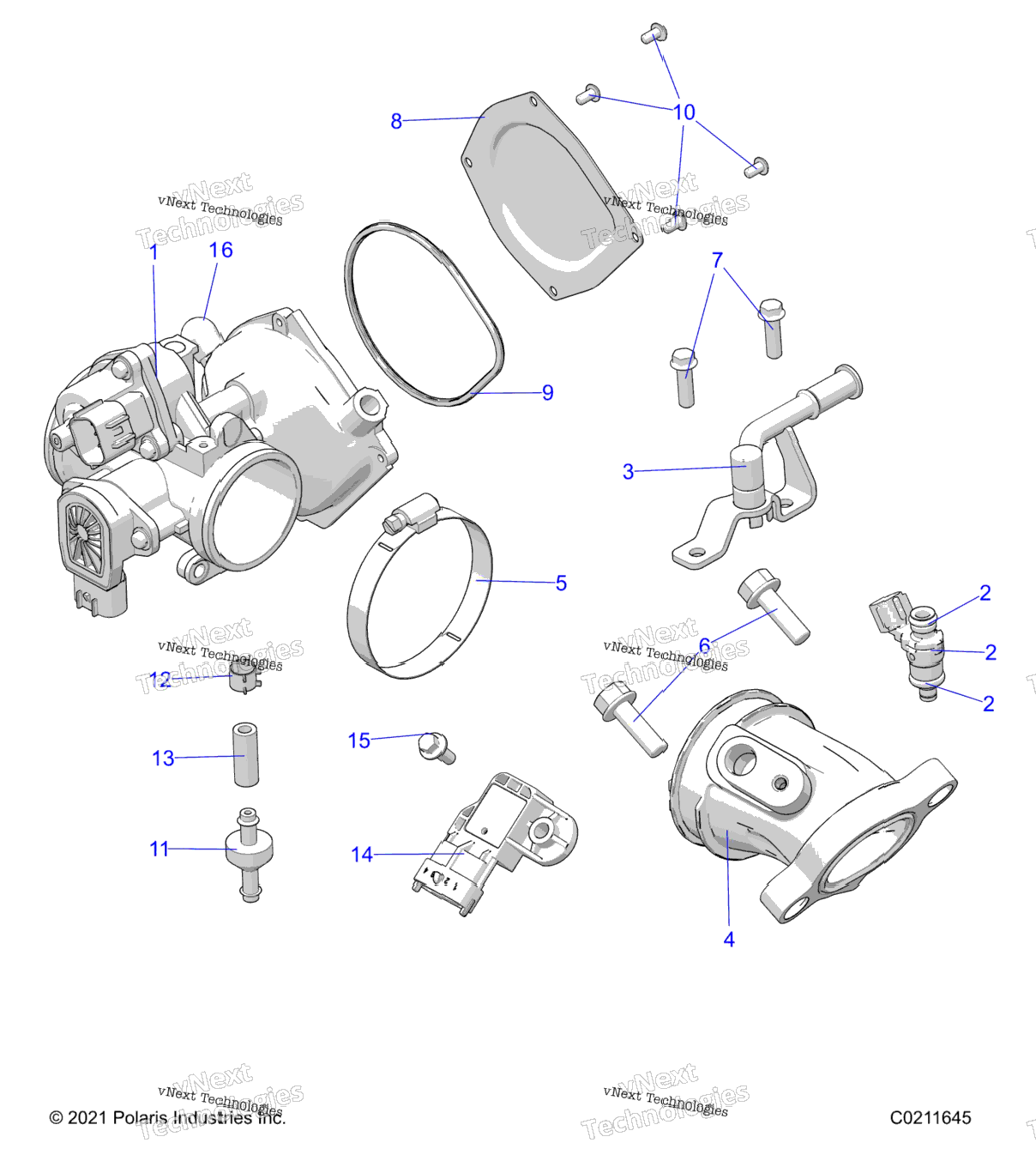 Engine, Throttle Body & Fuel Rail