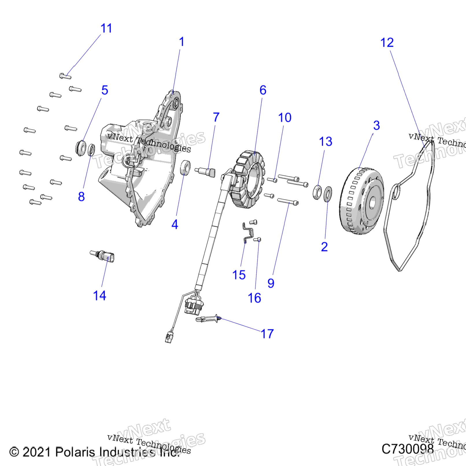 Engine, Stator Cover & Flywheel