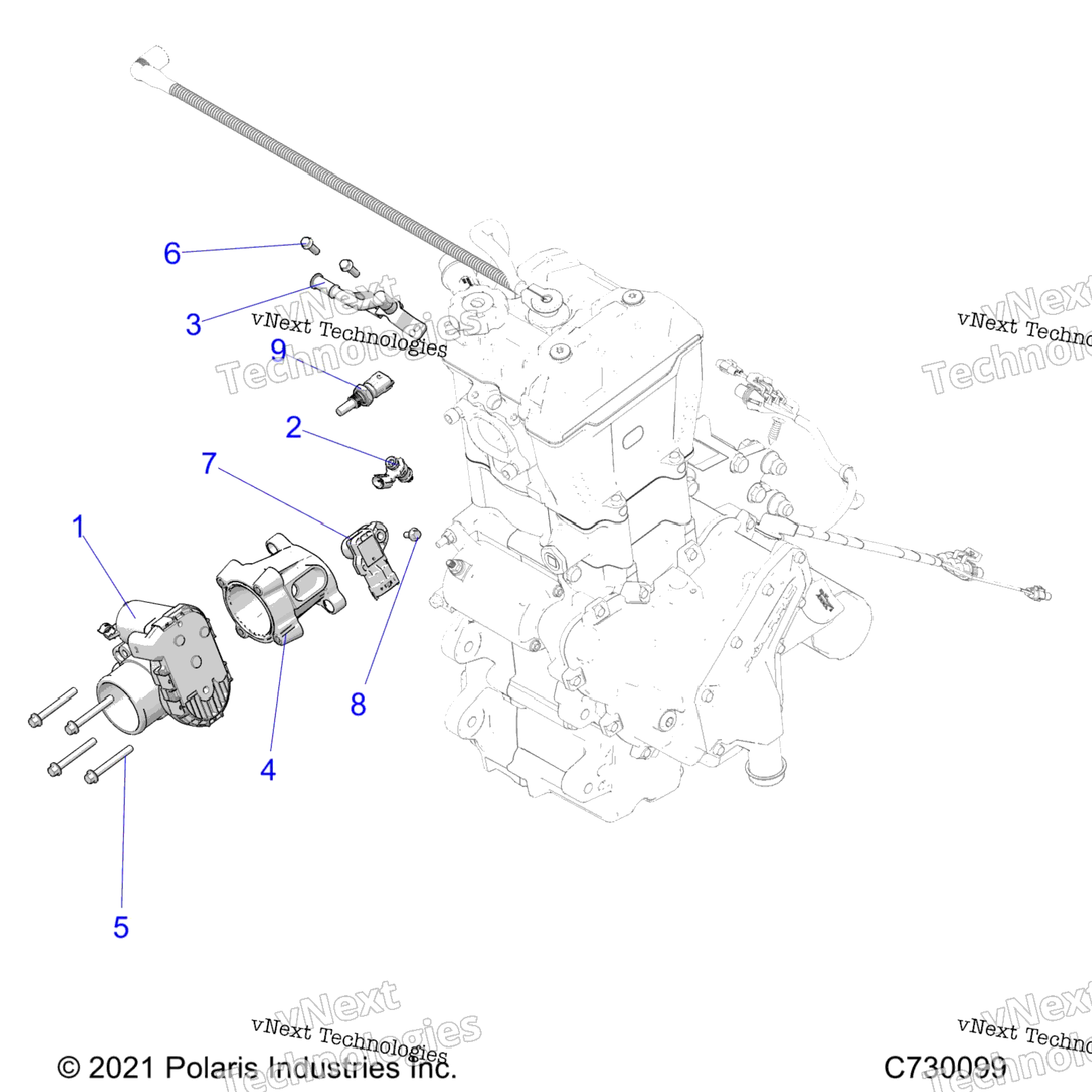 Engine, Throttle Body & Fuel Rail