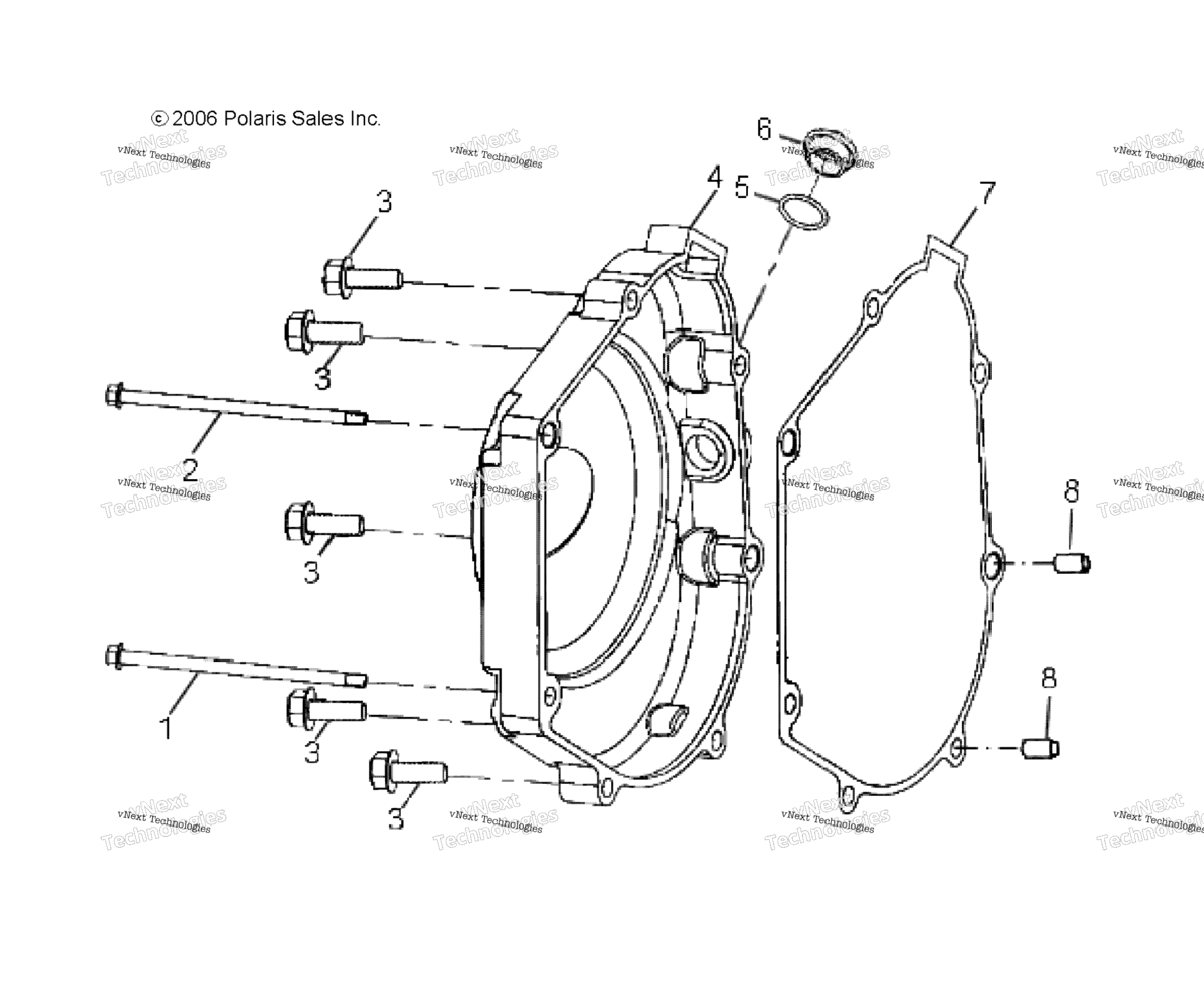 Engine, Crankcase Cover, Rh