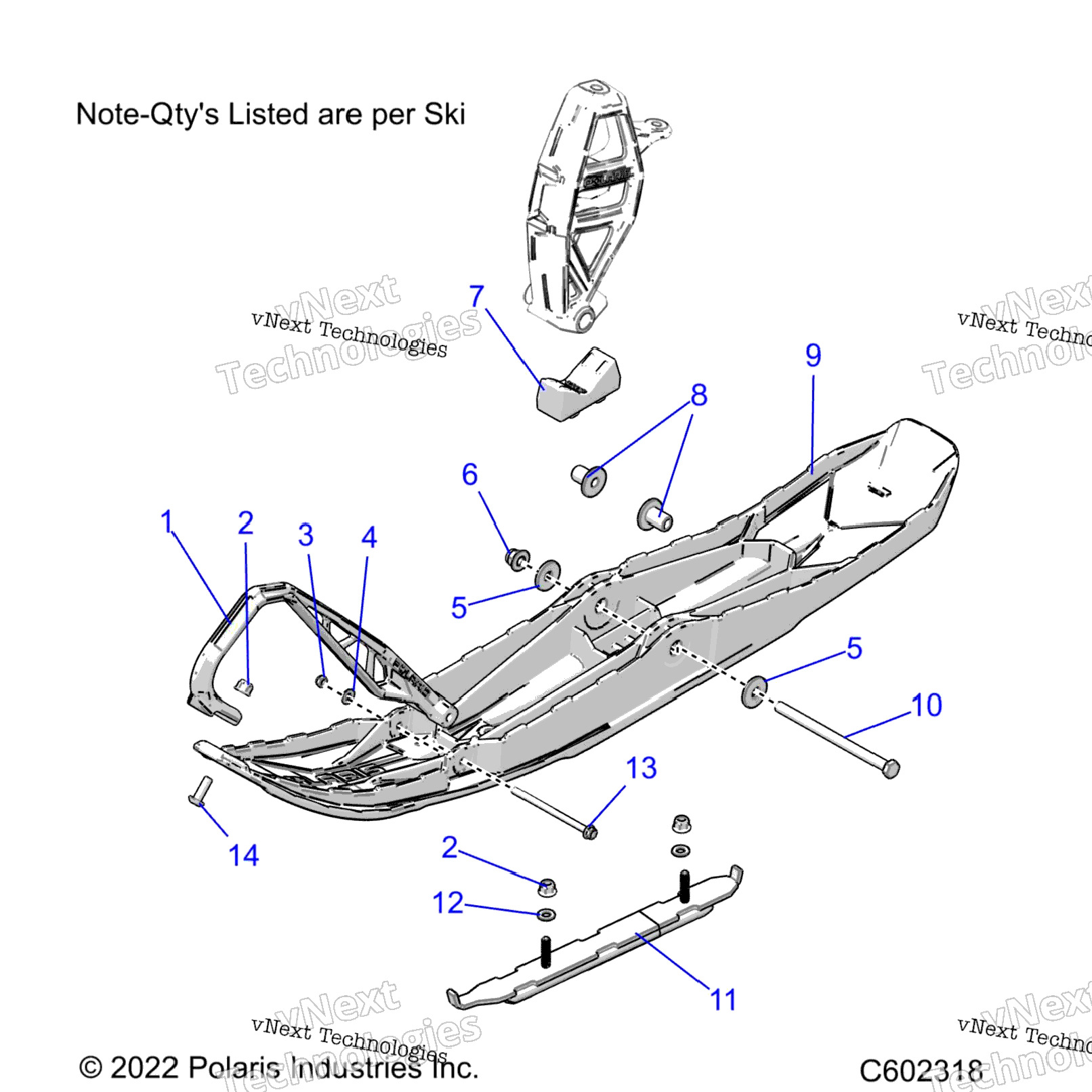 Steering, Ski Asm