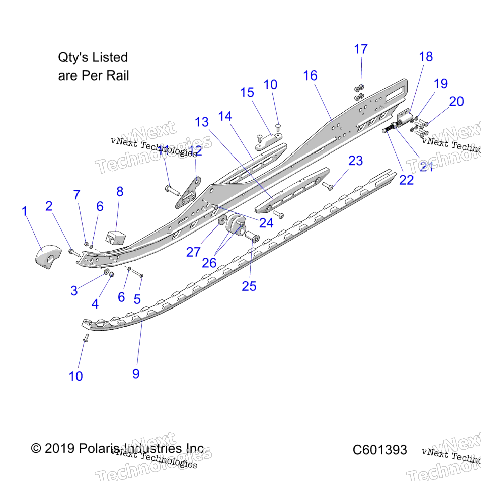 Suspension, Rail Asm. LhRh S22mdx6dsa6Dea