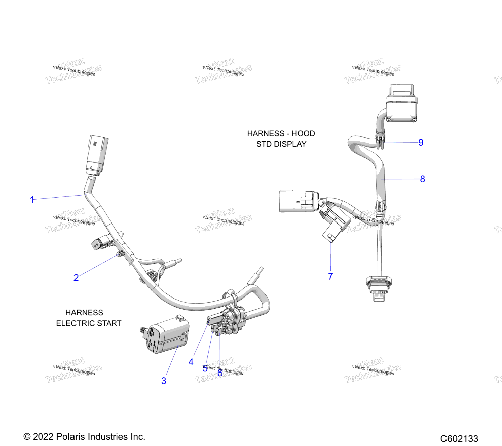 Electrical, Wire Harness, Hood, Elec. Start