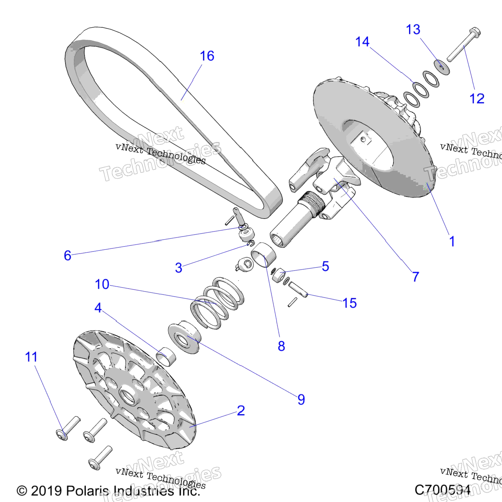 Drive Train, Secondary Clutch R22maa57f1Sf1F9C1C9Ck