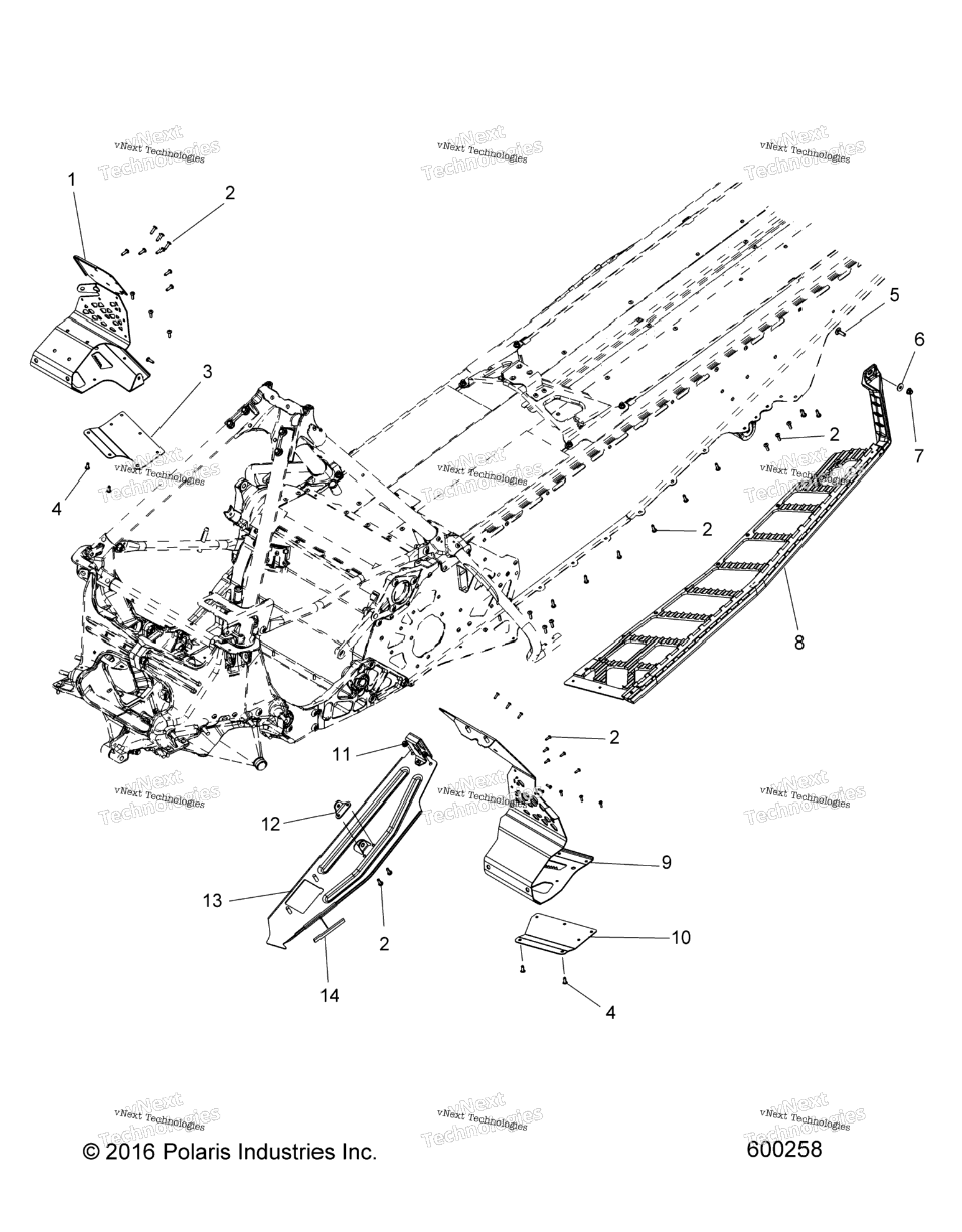 Chassis, Clutch Guard & Footrests