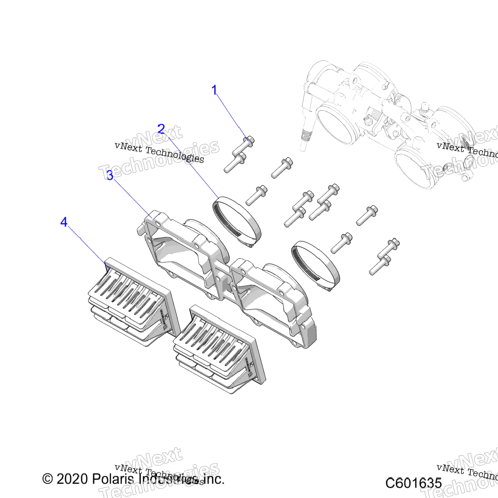 Engine, Reed Valve & Throttle Body Adaptor