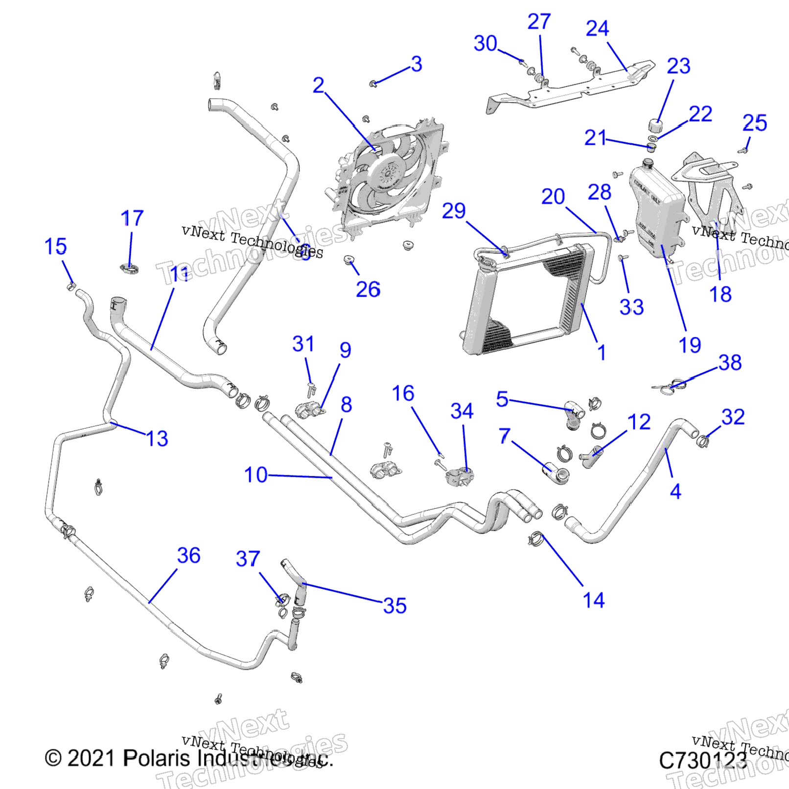 Engine, Cooling, Heater Prep System R22mas57ck