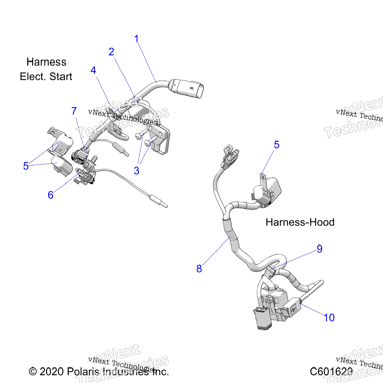 Electrical, Wire Harness, Hood, Elec. Start