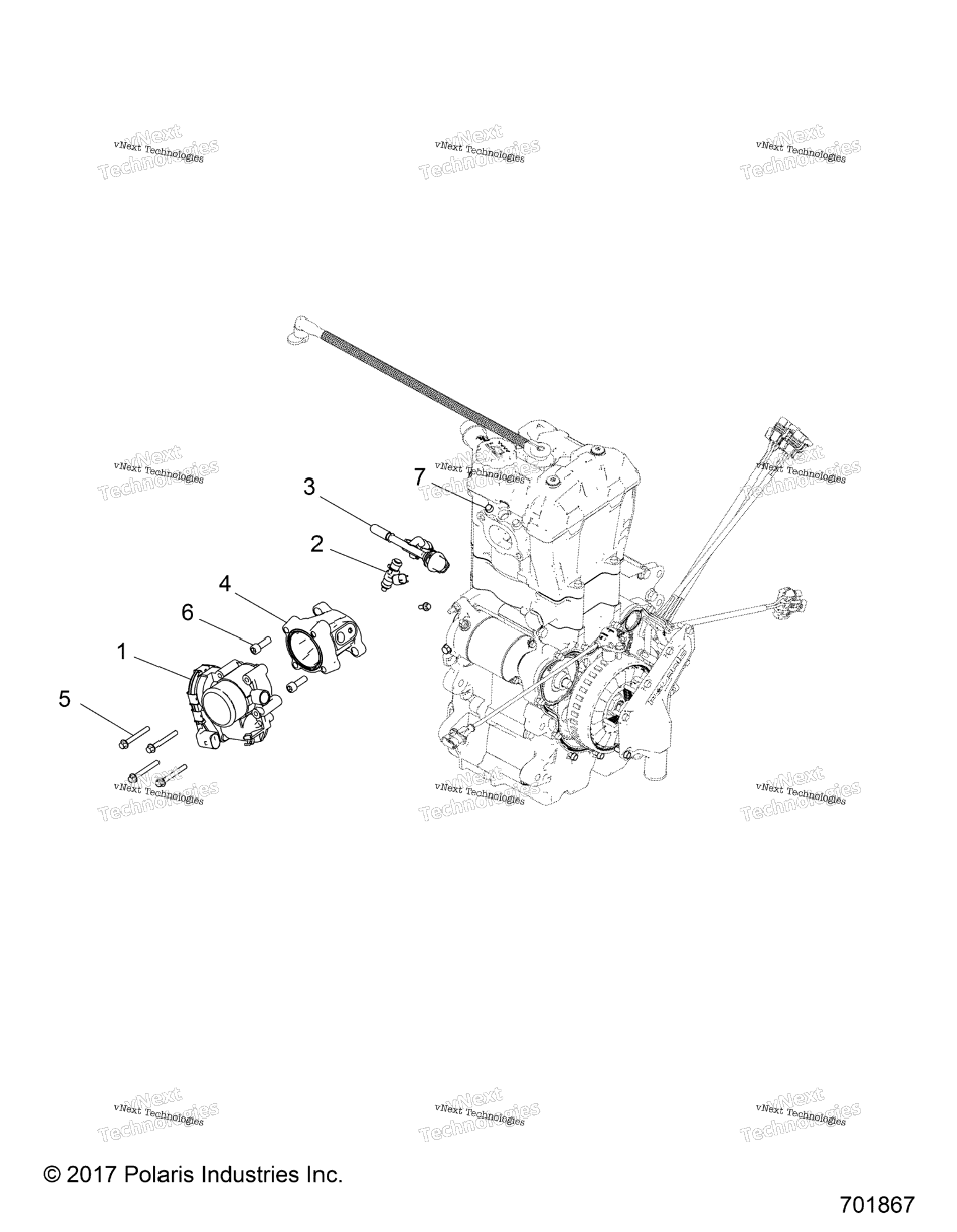 Engine, Throttle Body & Fuel Rail