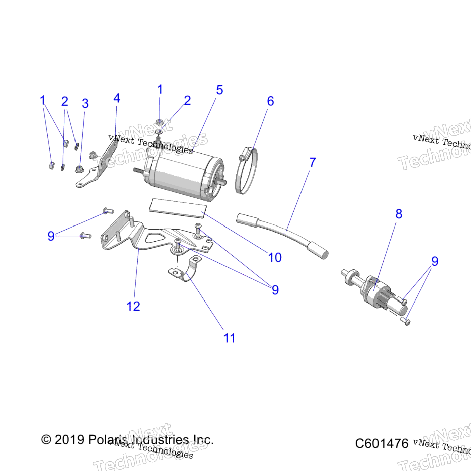 Engine, Starter Motor Elect. Start Opton