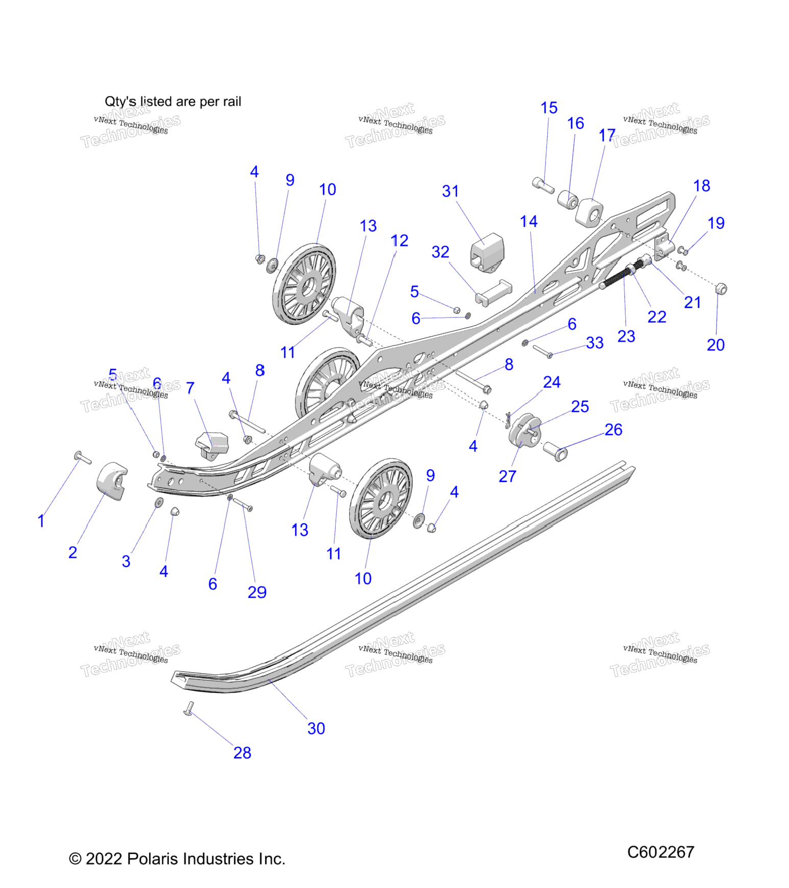 Suspension, Rail Beam LhRh