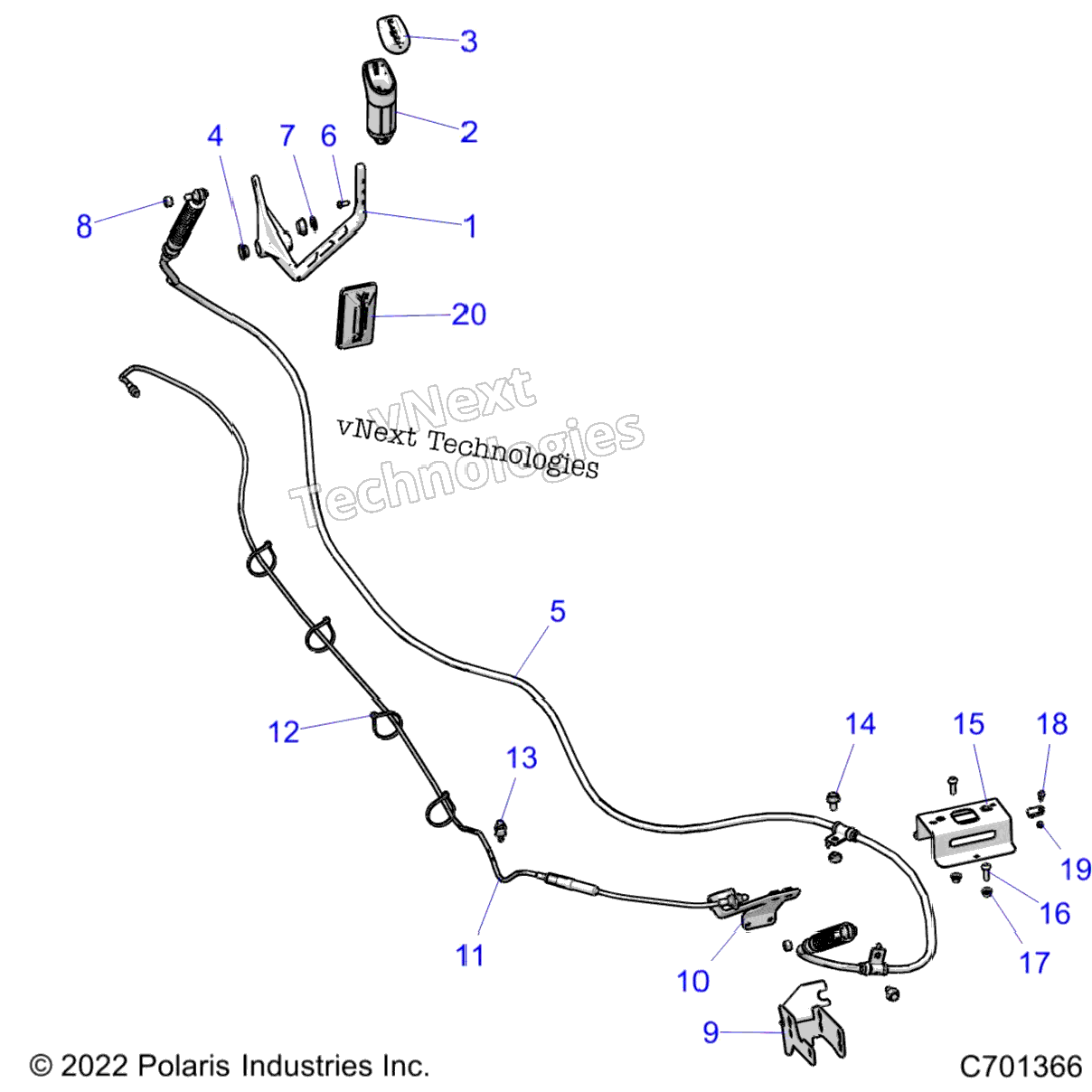 Drive Train, Gear Selector And Throttle Cable