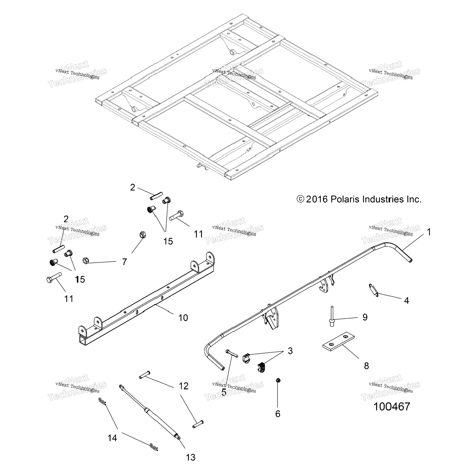 Body, Dump Box Lever & Shock Mounting