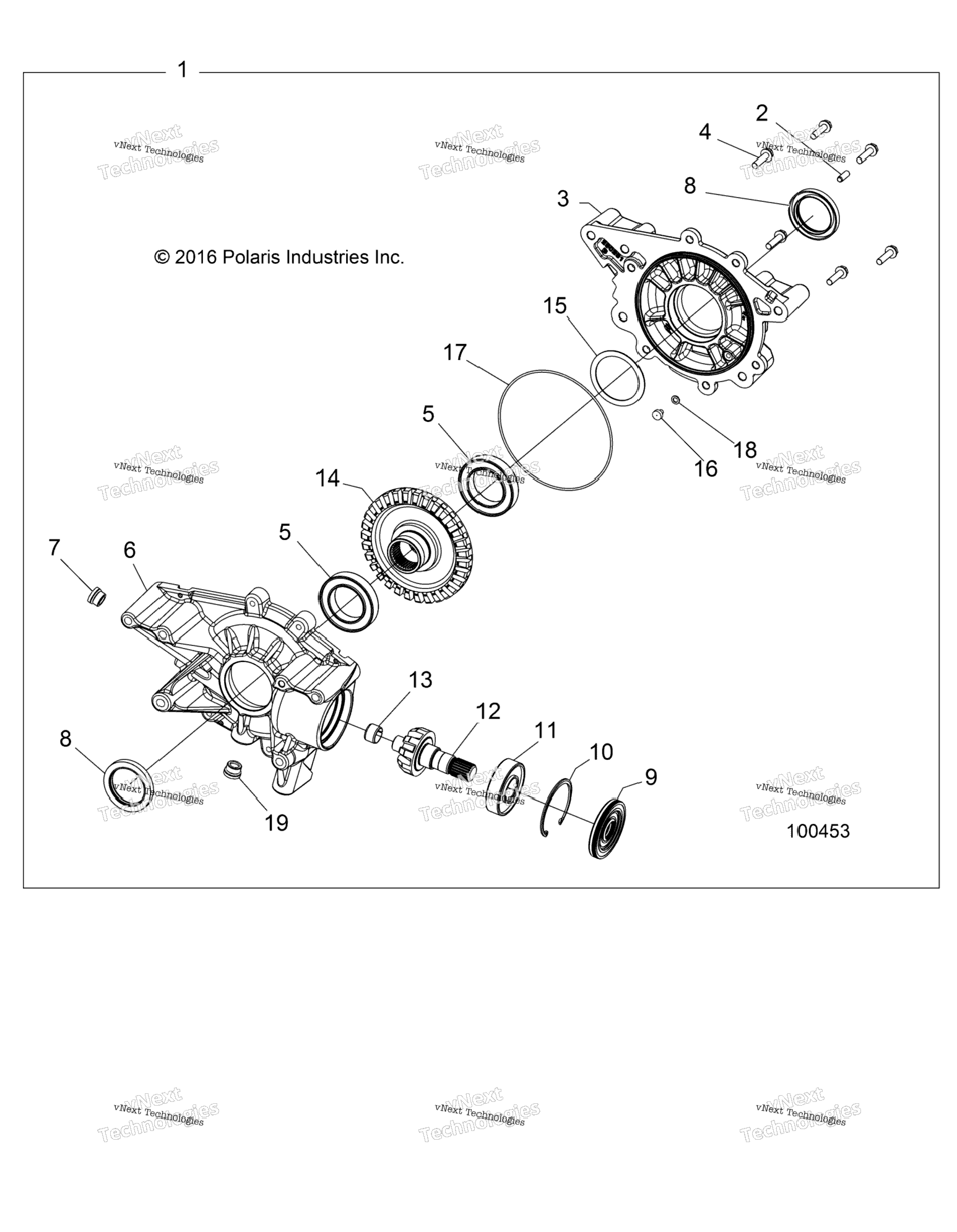 Drive Train, Rear Gearcase Internals (100453)