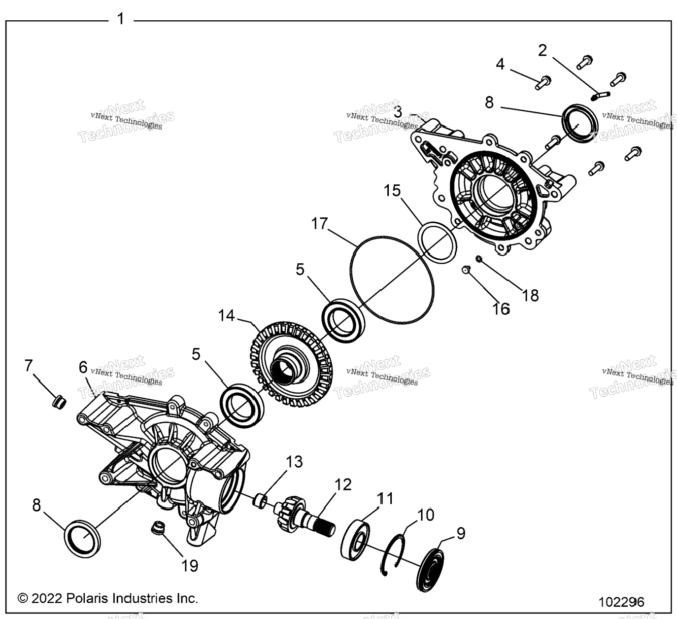 Drive Train, Rear Gearcase Internals A223s6e57f1Fl (102296)