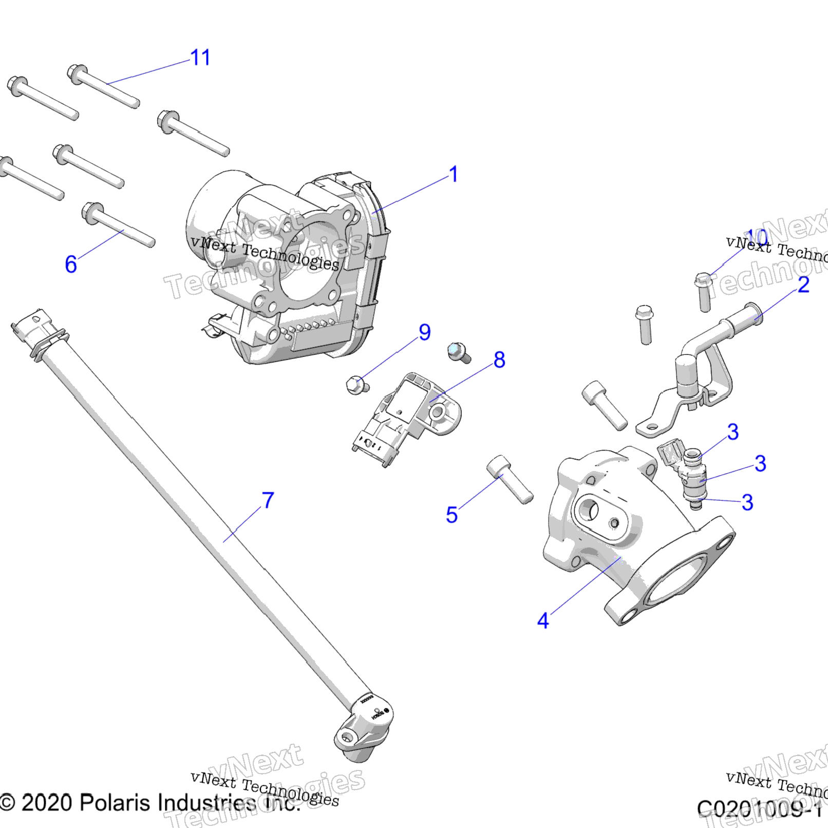 Engine, Throttle Body & Fuel Rail