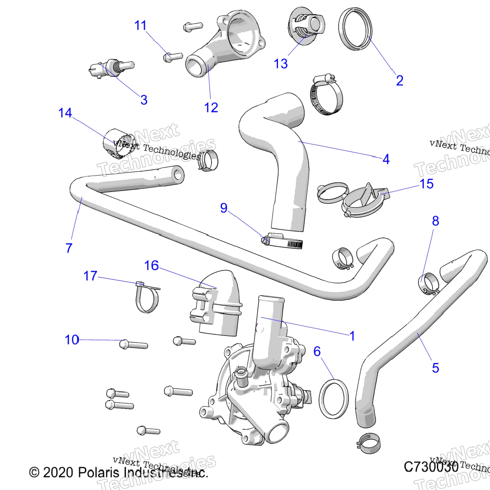 Engine, Waterpump And Bypass