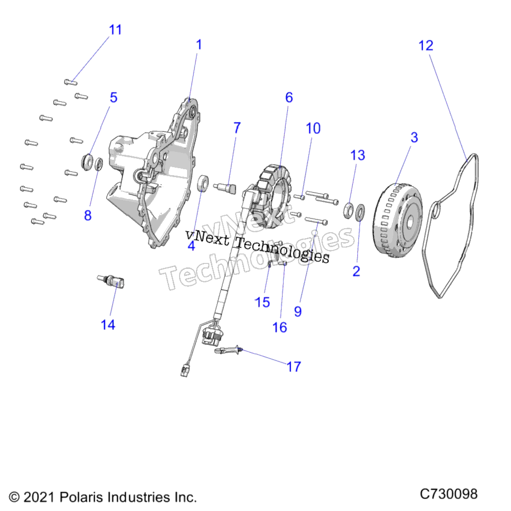 Engine, Stator Cover & Flywheel