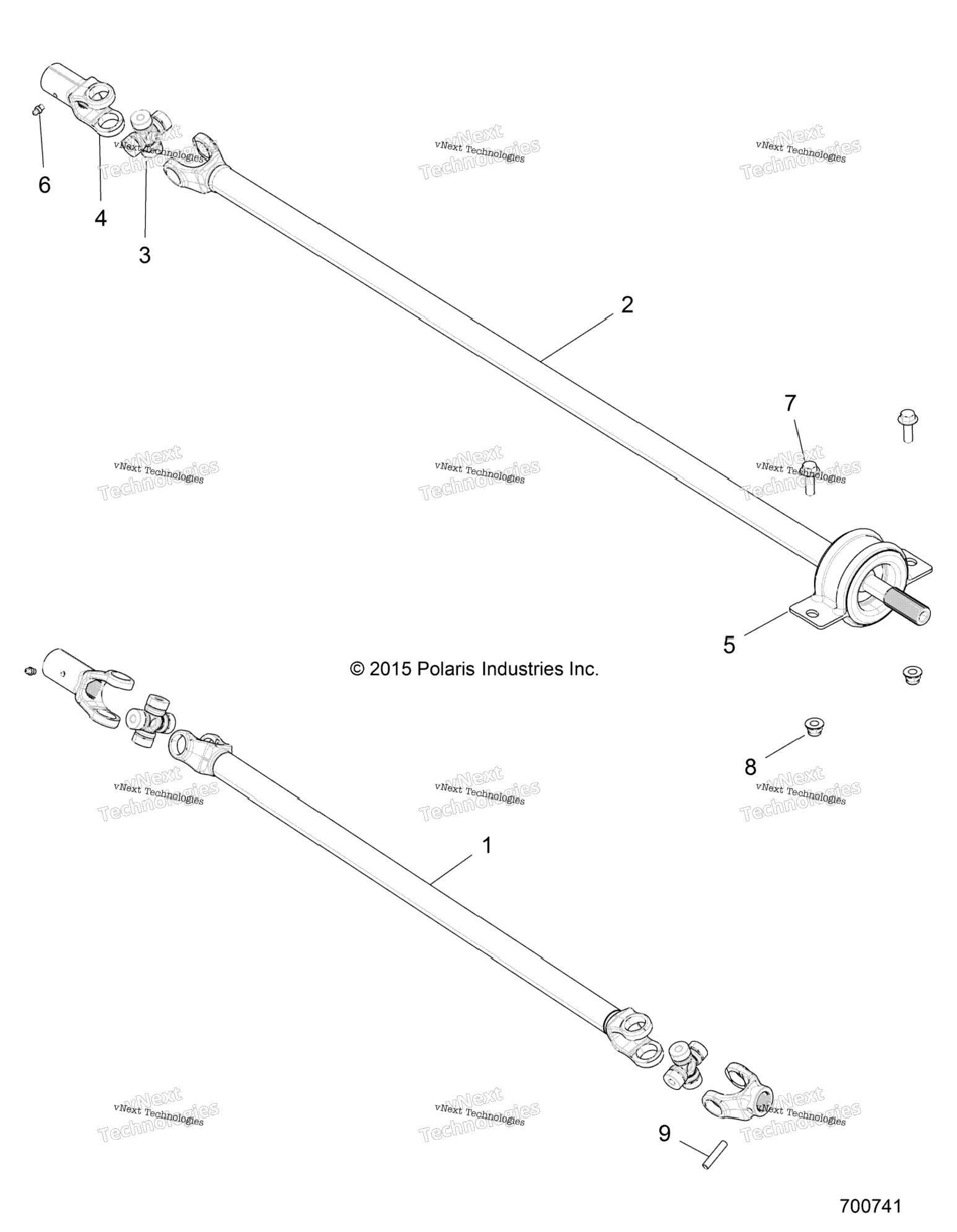 Drive Train, Front And Rear Prop Shaft