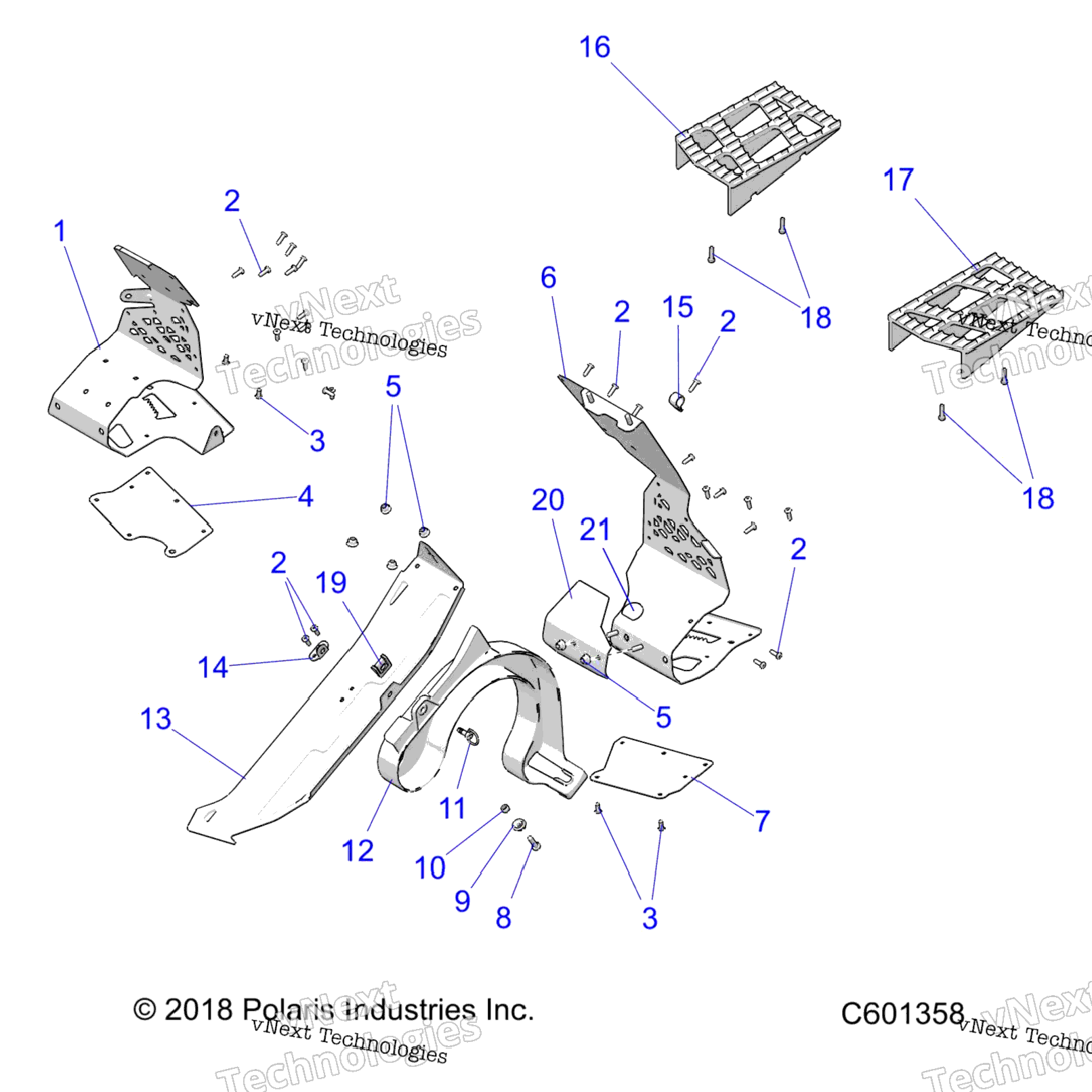 Chassis, Clutch Guard & Footrests