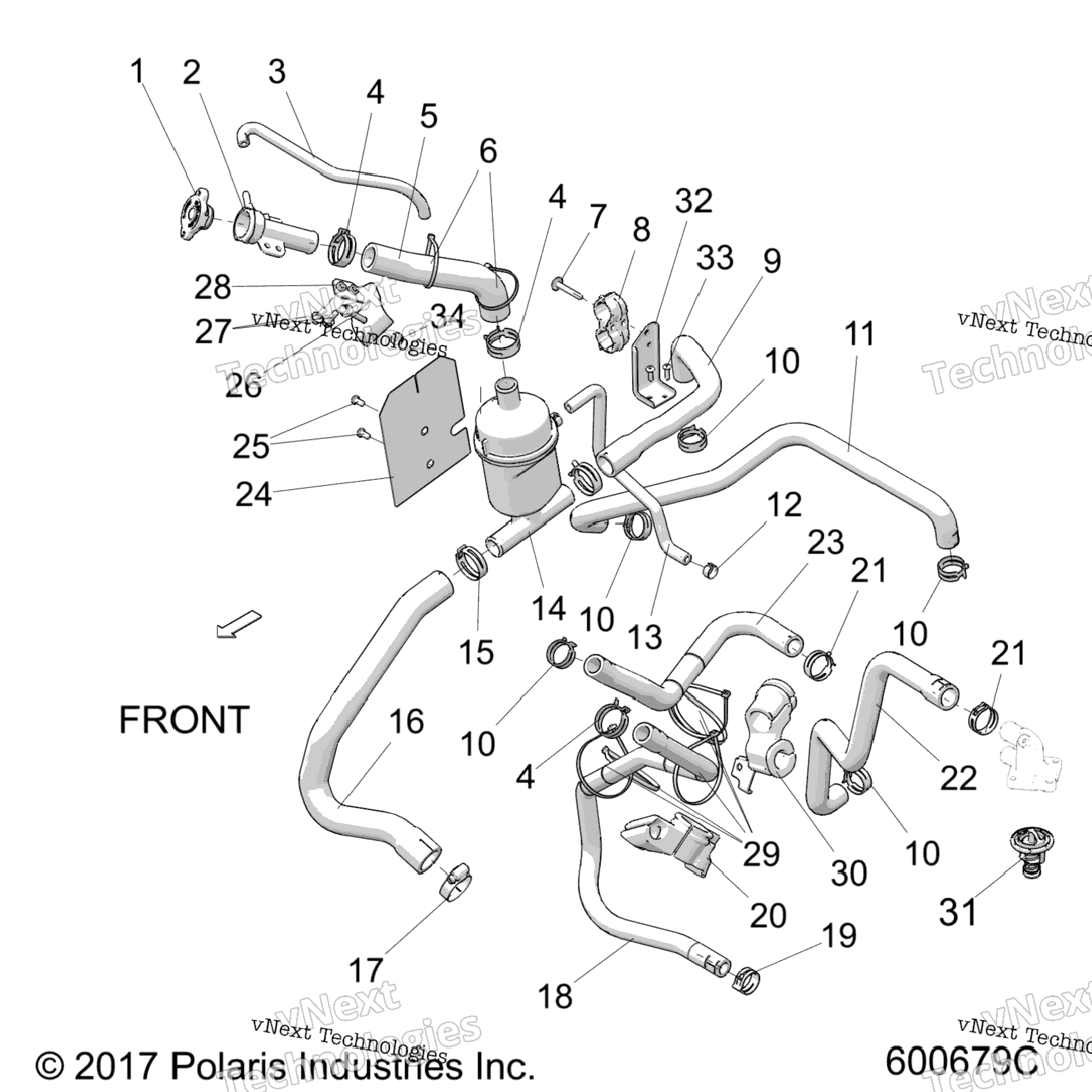 Engine, Cooling System, BottleHoses