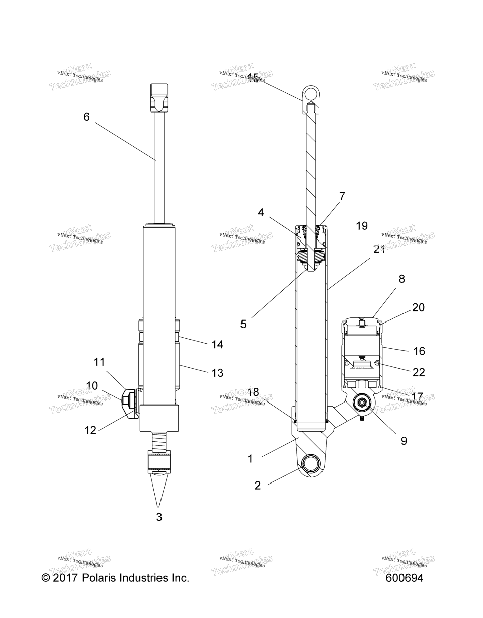 Suspension, Shock, Rear Track 7044624