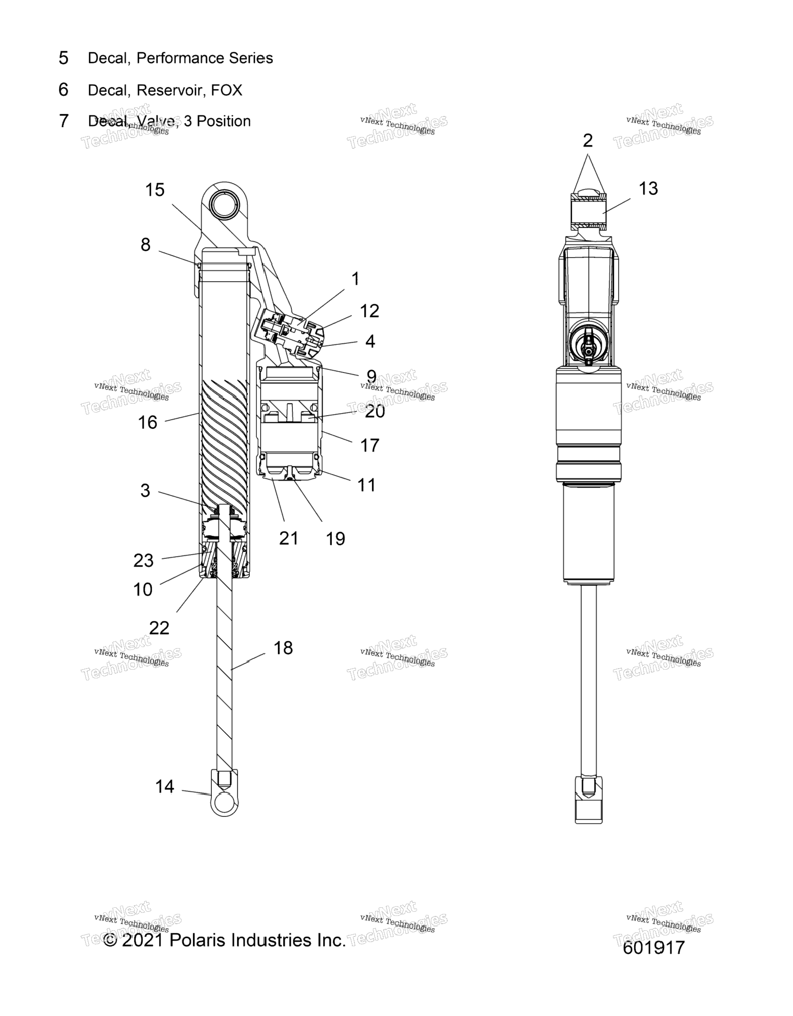 Suspension, Shock, Rear Track All Options (601917)