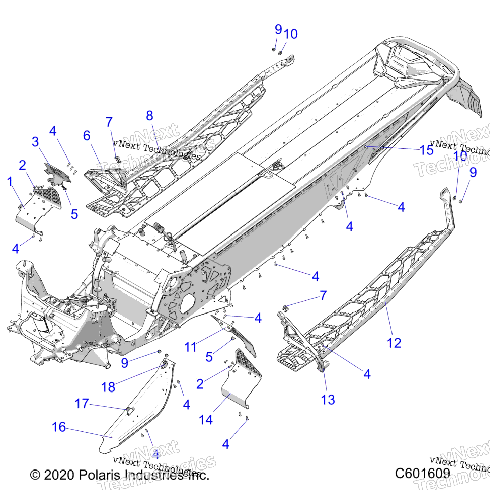 Chassis, Clutch Guard, Footrests, & Runningboards All Options