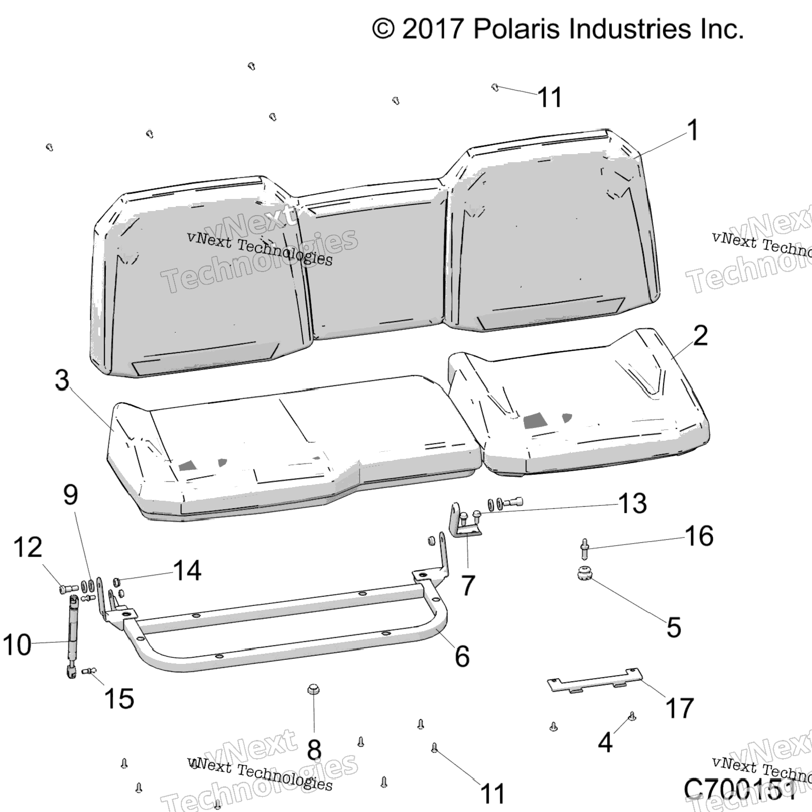 Body, Seat Asm. Rear