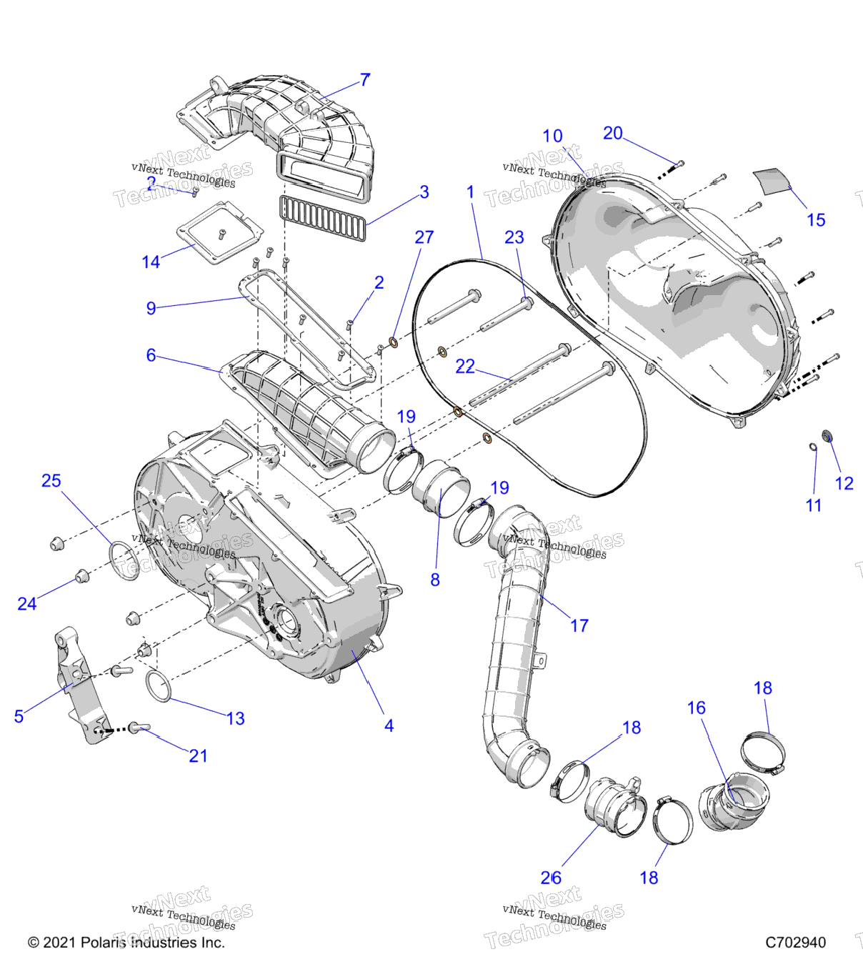 Drive Train, Clutch Cover And Ducting